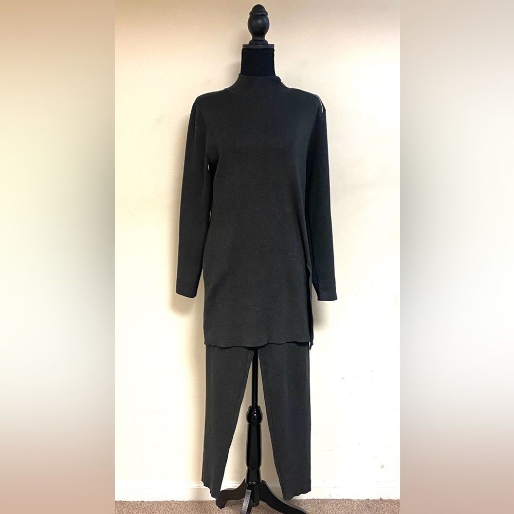 Cable & Gauge Black Knit Top & Pants - Size (L)